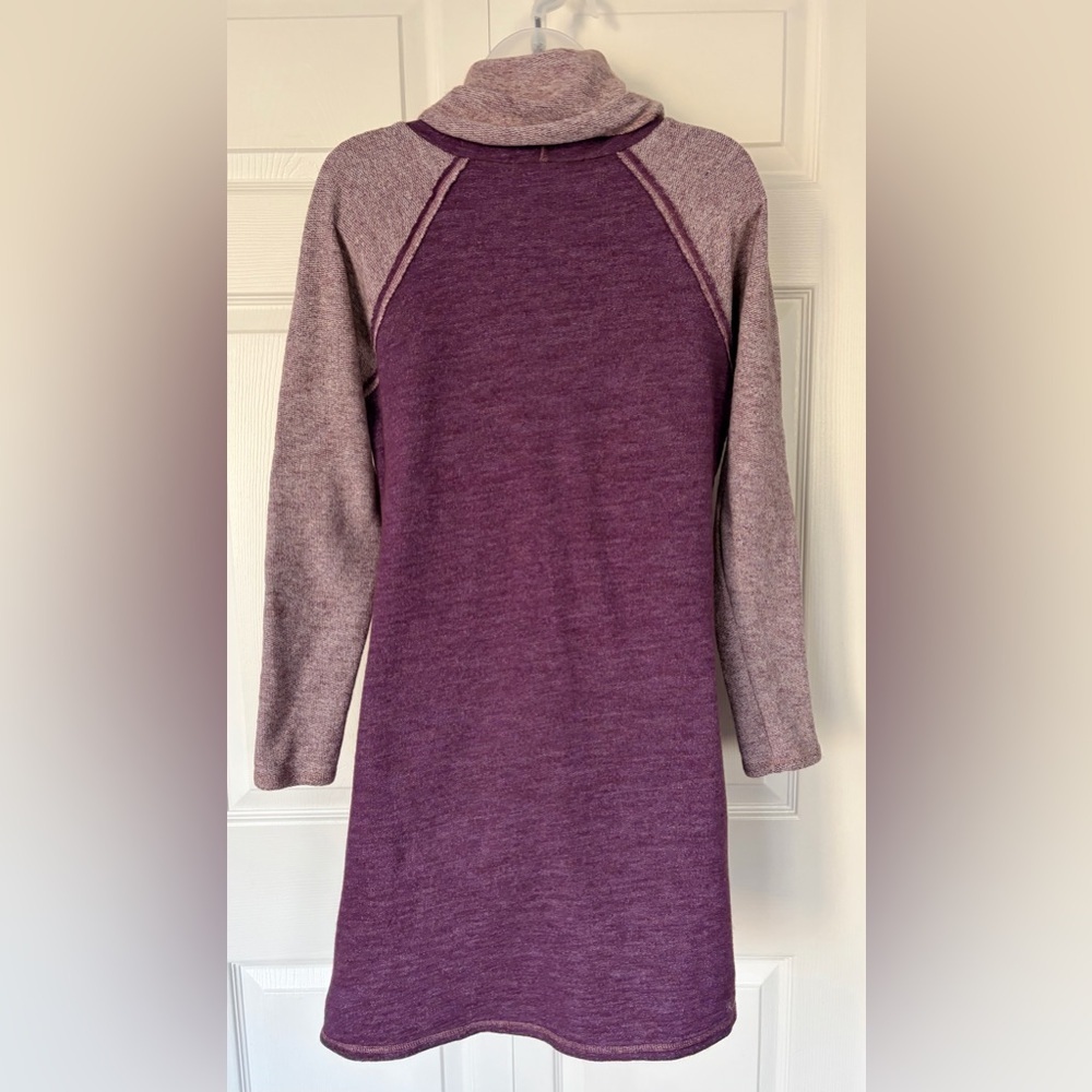 Kuhl Women’s NOVA Pullover Sweater Dress Cowl Neck Wool Blend Purple size Large - Picture 6 of 15